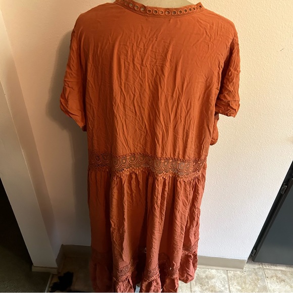 Torrid duster dress brown with lace inset sz 3X good condition - Picture 5 of 6